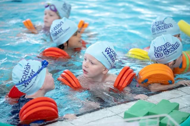 Children at swimming lessons